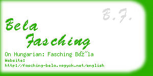 bela fasching business card